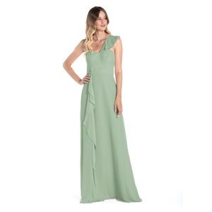 Hayley Paige Sage Green Chiffon Bridesmaid Dress